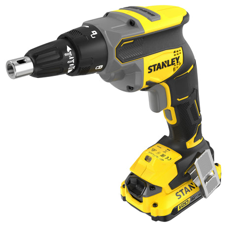 Set giraviti per cartongesso Stanley brushless 18v v20 (nero giallo, batteria e caricabatteria inclusi)