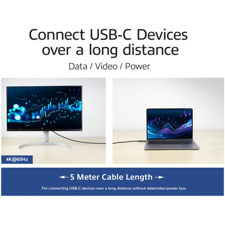 Act connettività Cavo di collegamento cavo ottico attivo USB-C 3.2 gen2 (AOC) (grigio nero, 5 metri)