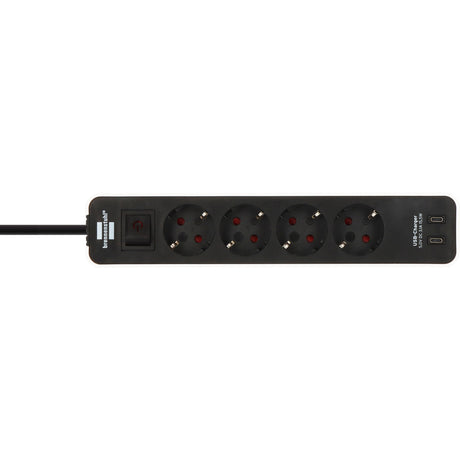 Ciabatta Brennerstuhl ecolor a 4 vie con 2 porte di ricarica USB (ciabatte multiple USB-C con interruttore e cavo da 1,5 m)