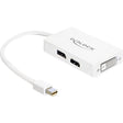 Delock Adattatore da mini displayport a displayport hdmi dvi (bianco)
