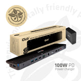 Club 3D USB-C 3.2 Gen1 Triple Display Dynamic PD Docking Station Docking Station da 100 W (Nero)