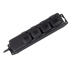Presa da esterno Brennerstuhl ip44 a 4 vie (presa per l'uso in cantiere e per uso esterno permanente, cavo da 2 m)