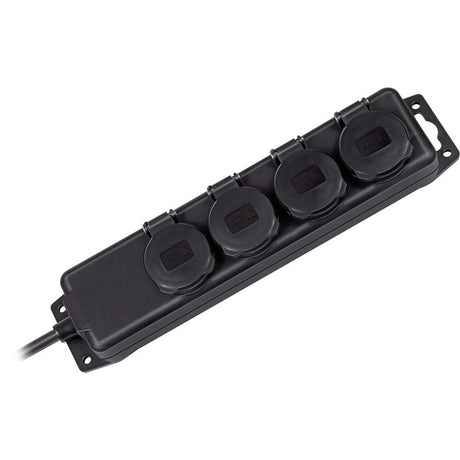 Presa da esterno Brennerstuhl ip44 a 4 vie (presa per l'uso in cantiere e per uso esterno permanente, cavo da 2 m)