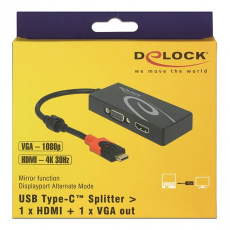 Delock Adattatore USB-C > HDMI VGA (nero, 0,2 metri)
