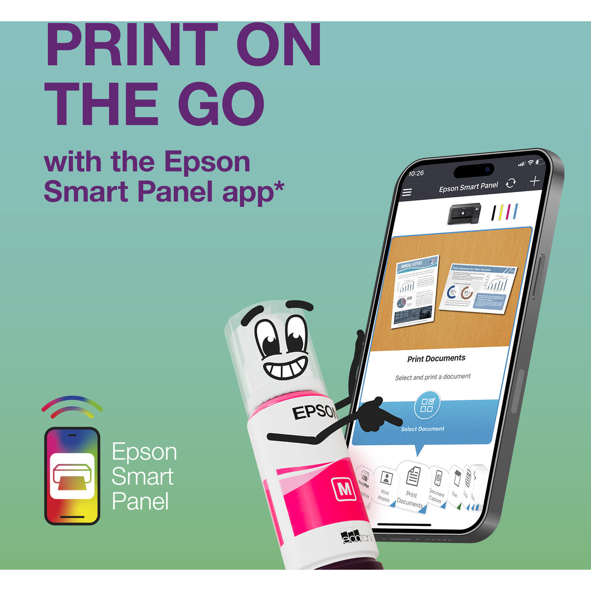 Epson ecotank et-2850 stampante multifunzione wi-fi a4 con serbatoio d'inchiostro stampante inkjet all-in-one (nero, scansione, copia, wi-fi, inclusi fino a 3 anni di inchiostro)