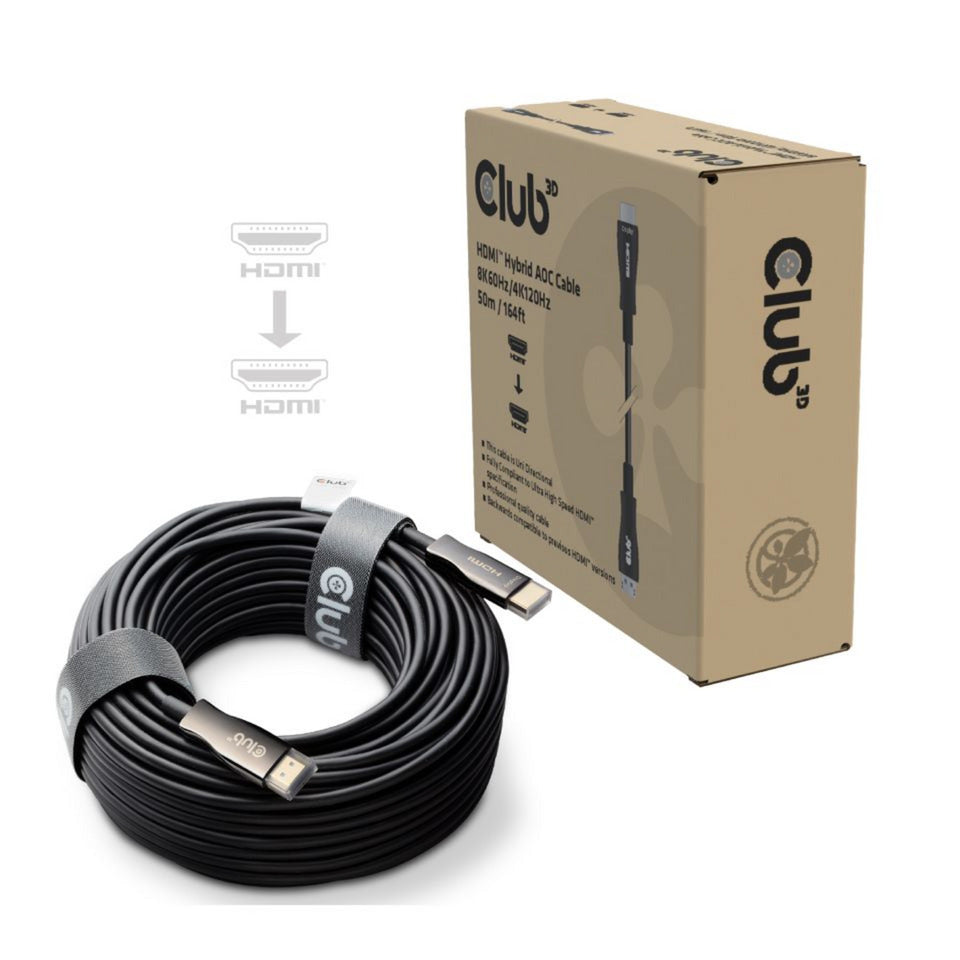 Cavo AOC ibrido HDMI Club 3D 8K60Hz 4K120Hz 50m (Nero)