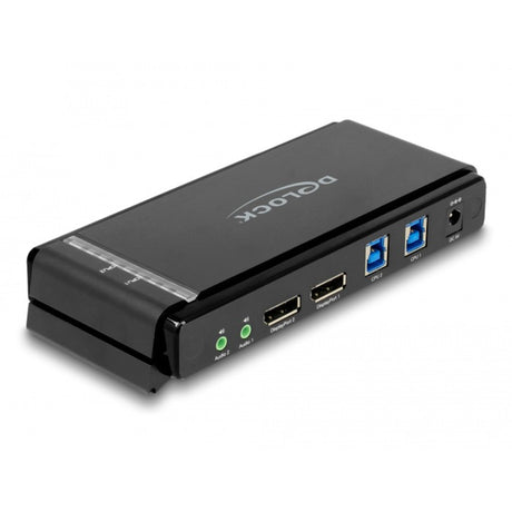 Delock switch kvm displayport 1.4, 8k 60hz, USB 3.2 gen 1, switch kvm audio (grigio nero)