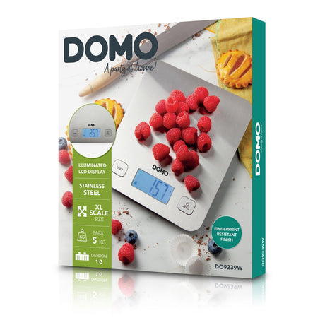 Domo do9239w bilancia da cucina prestige xl (acciaio inossidabile)