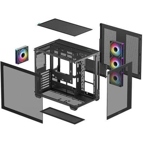 Custodia midi tower Deepcool CG530 4f (nero | 2x USB-A | 1x USB-C | RGB | vetro temperato)