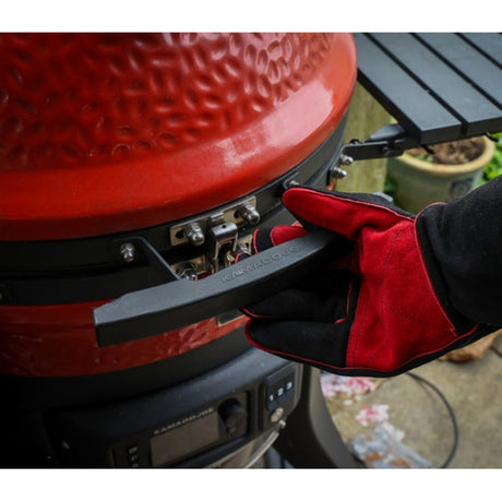 Kamado joe guanti in pelle guanto (nero rosso)
