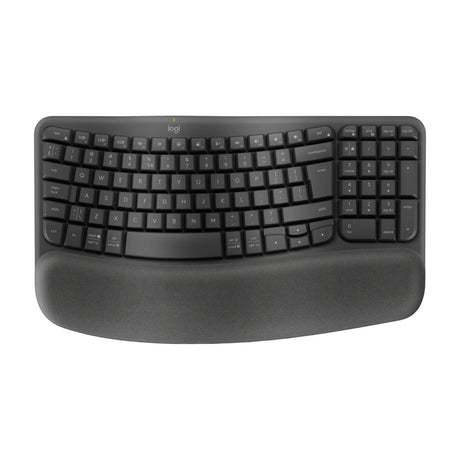 Logitech wave keys for business toetsenbord (zwart, us-international lay-out (qwerty), plunger, 100%)