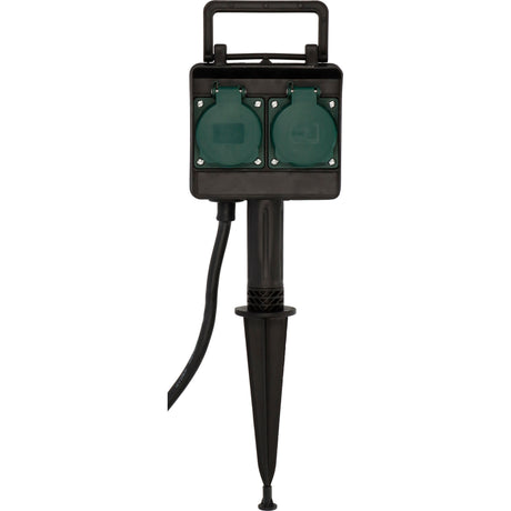 Presa da giardino Brennerstuhl con picchetto 1154450 presa (nera, 10 metri, IP44)