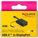 Delock USB-C > portachiavi adattatore displayport (nero, 4k 60hz)