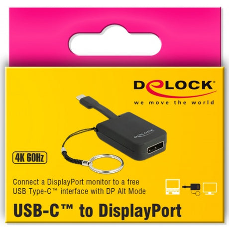 Delock USB-C > portachiavi adattatore displayport (nero, 4k 60hz)