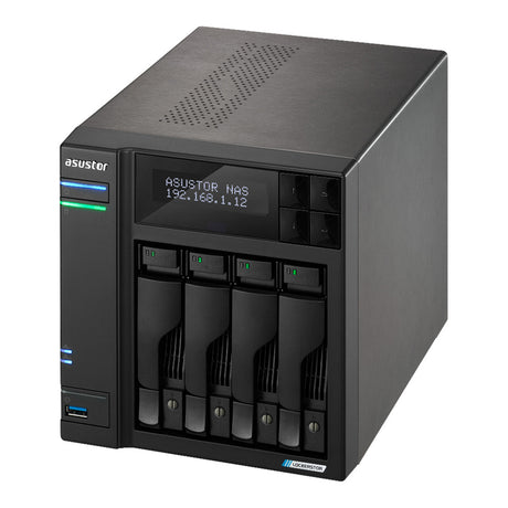 Asustor lockerstor 4 gen2+ as6704t v2 nas (nero, 2x 5G LAN, HDMI, USB)