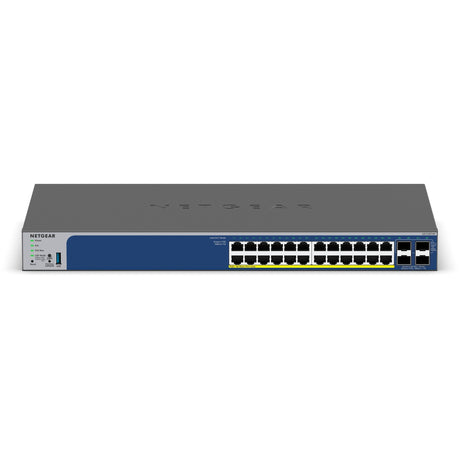 Switch intelligente Netgear Gigabit Poe+ a 24 porte con 4 porte sfp+ (grigio, 10 G, gestito in modo intelligente)