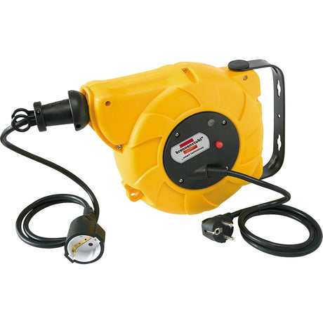 Avvolgicavo automatico Brennerstuhl per uso interno (cavo 9+2m, per montaggio a parete e soffitto, IP20) giallo