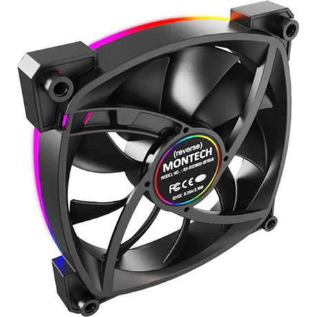 Ventola per case Montech rx120 pwm rgb (nera, 120 x 25 x 120 mm, argb a 3 pin)