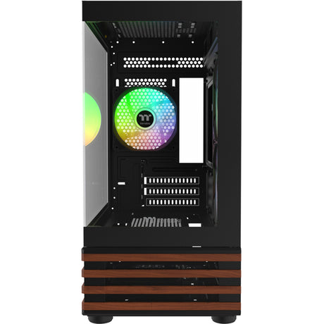 Custodia mini tower Thermaltake view 170 ws argb (colore legno nero | 2x usb-a | rgb | finestra)