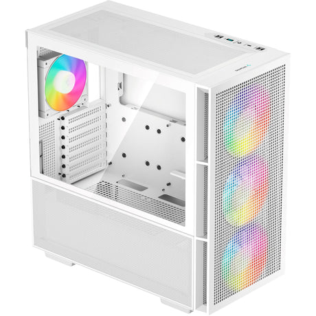 Custodia Deepcool CH560 MIDI Tower (bianco | 1x USB-A | 1x USB-C | RGB | vetro temperato)