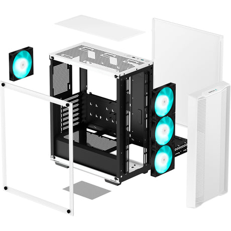 Custodia midi tower Deepcool cc560 v2 (bianco | 2x USB-A | vetro temperato)
