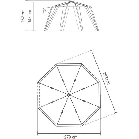 Tenda Coleman Octago - tenda 3 persone - tenda da festival - blu lime