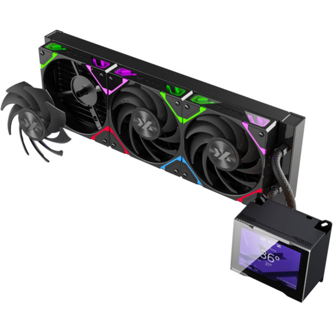 Xyz pc gear hydroview aio 360 raffreddamento ad acqua (nero, argb, pwm)
