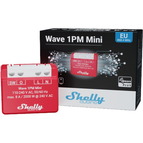 Shelly qubino wave 1pm mini attuatore di misurazione e commutazione z-wave