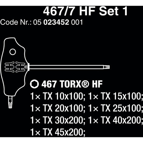 Wera 467 7 torx hf set 1 cacciavite Phillips + cremagliera, 7 pezzi (nero verde, con funzione di supporto)