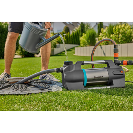 Pompa per irrigazione Gardena 6500 silentcomfort (acciaio inossidabile grigio scuro, 1300 watt | Bluetooth)