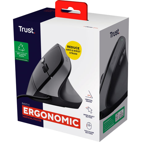 Mouse ergonomico cablato Trust bayo ii (nero, 800 dpi - 2400 dpi)