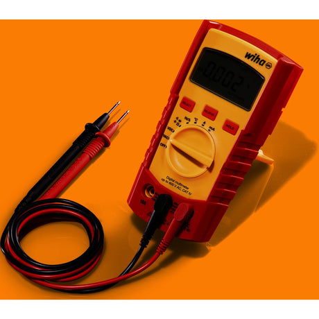Multimetro digitale Wiha fino a 600 V AC, dispositivo di misurazione Cat IV (rosso giallo)