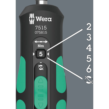 Wera 7515 Kraftform cacciavite dinamometrico Safe-Torque Speed (nero verde, 2-6 nm)
