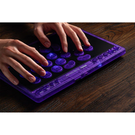 Controller arcade 8bitdo - edizione firma viola trasparente (viola trasparente, USB Bluetooth da 2,4 GHz, Nintendo Switch 1 + 2, PC)