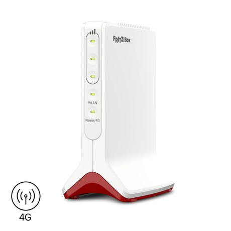 Fritz! box 6825 router internazionale wlan lte edizione 4g (bianco rosso, mesh wi-fi, 4g 3g)