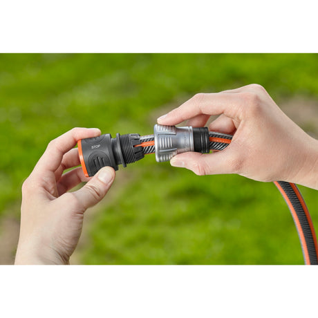 Gardena premium water stop 13 mm (1 2 ), 15 mm (5 8 ) connettore per tubo (grigio argento, 18253-50)