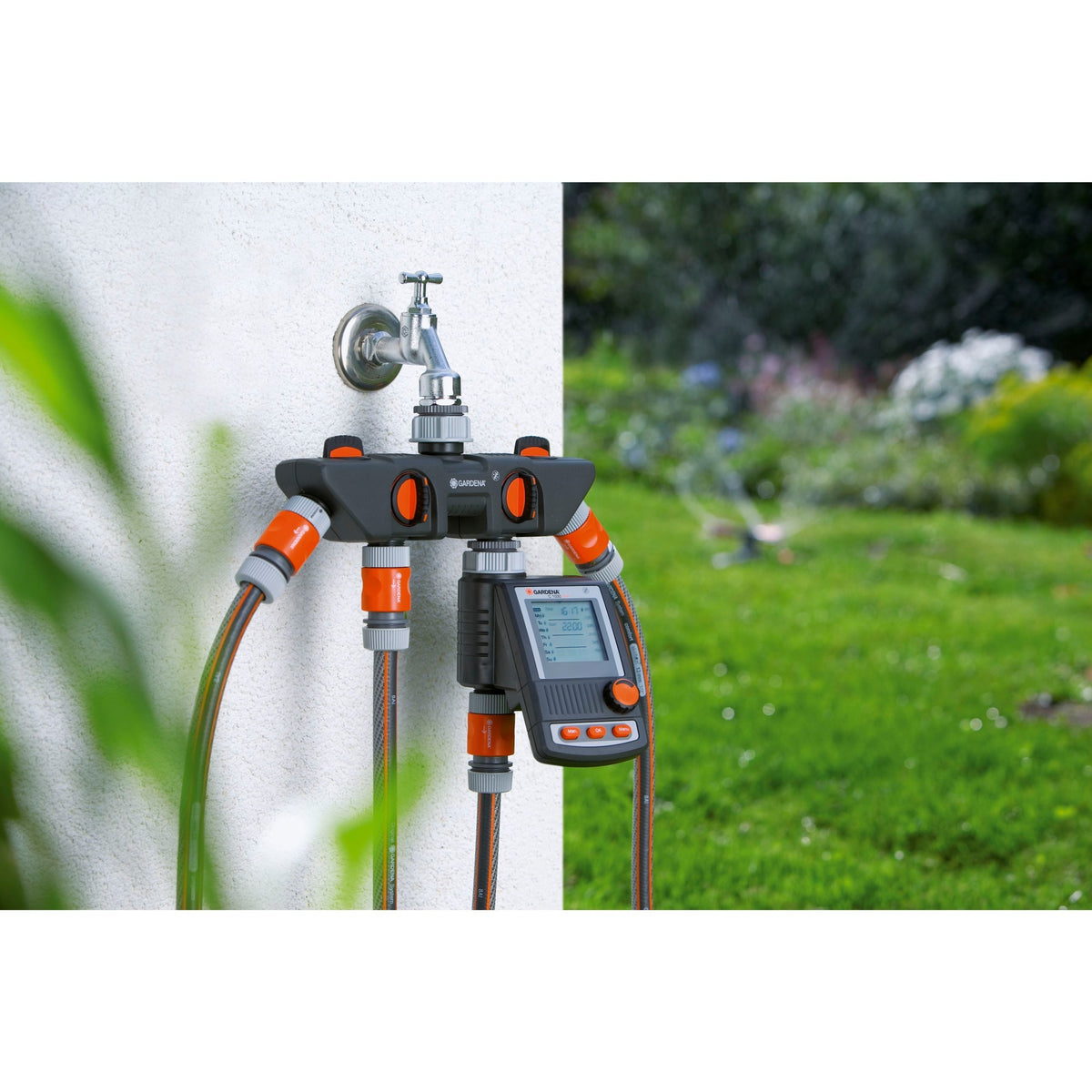 Distributore acqua Gardena - portagomma - 4 uscite