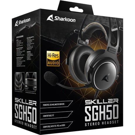 Cuffie da gioco over-ear Sharkoon skiller sgh50 (nere, PC, Playstation 4, Playstation 5, Xbox Series S|x)