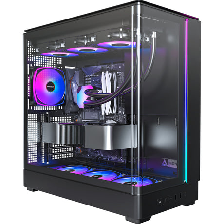 Custodia midi tower Montech king 45 pro (nera | 2x USB-A | 1x USB-C | RGB | finestra)