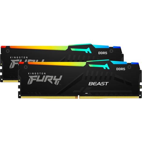Kingston Fury Beast RGB 32 GB DDR5-5600 (2x 16 GB) RAM (nero, KF556C36bbeak2-32, XMP 3.0, Expo)