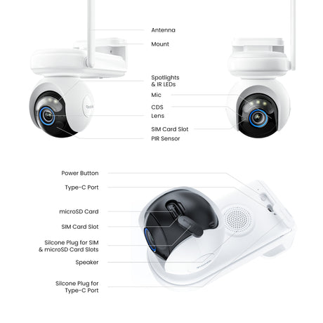 Reolink g650 + telecamera di sicurezza pannello solare 3 (bianco, 2k, 4mp, 4g lte)