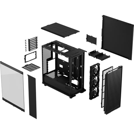 Fractal design north - custodia midi tower edizione momentum (colore legno nero | 2x USB-A | 1x USB-C | vetro temperato)