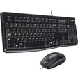 Set desktop Logitech mk120 (nero, layout eu (qwerty), cupola in gomma)