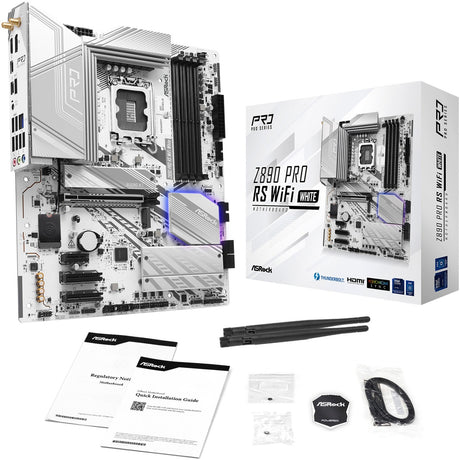 Scheda madre Asrock Z890 Pro RS WiFi White Socket 1851 (bianco, RAID, 2,5 GB-LAN, Wi-Fi 6e, BT, audio, ATX)