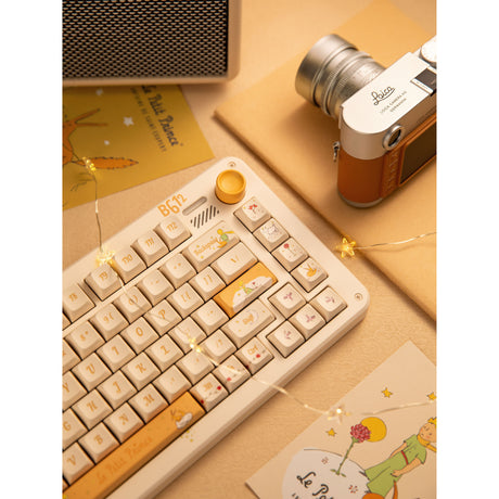 Tastiera meccanica wireless Iqunix zx75 Sunset Ponder (giallo chiaro, layout USA (QWERTY), rosa silenziosa Iqunix, 75%, LED RGB, sostituibile a caldo, PBT double-shot, 2,4 GHz | Bluetooth 5.1 | USB-C)