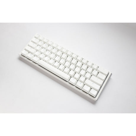 Ducky one 3 classica tastiera meccanica mini rgb bianca pura (bianca, layout us (qwerty), rosso ciliegia mx, 60%, led rgb, pbt double-shot, sostituibile a caldo, meccanica quack)