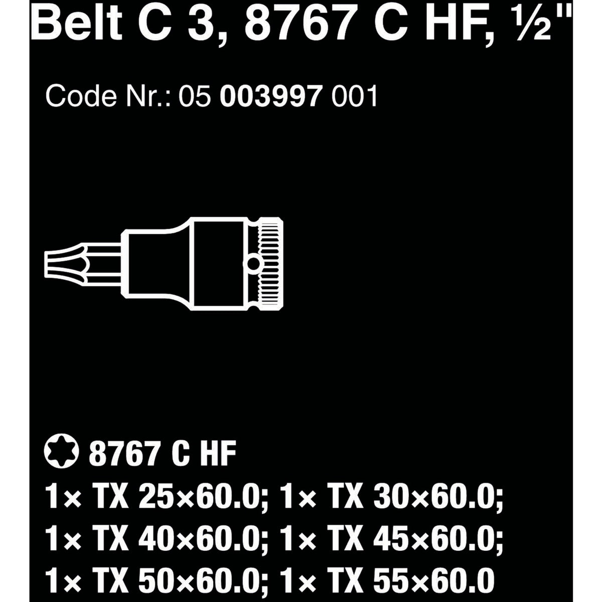 Set di bussole Wera belt c 3 zyklop, chiave a bussola 1 2 (nera, 6 pezzi, con funzione di supporto)