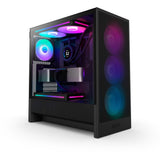 Custodia midi tower Nzxt h5 flow rgb v2 (nero | 1x usb-a | 1x usb-c | rgb | vetro temperato)