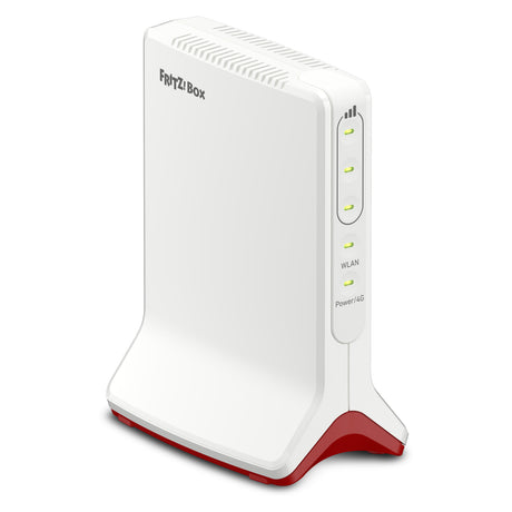Fritz! box 6825 router internazionale wlan lte edizione 4g (bianco rosso, mesh wi-fi, 4g 3g)