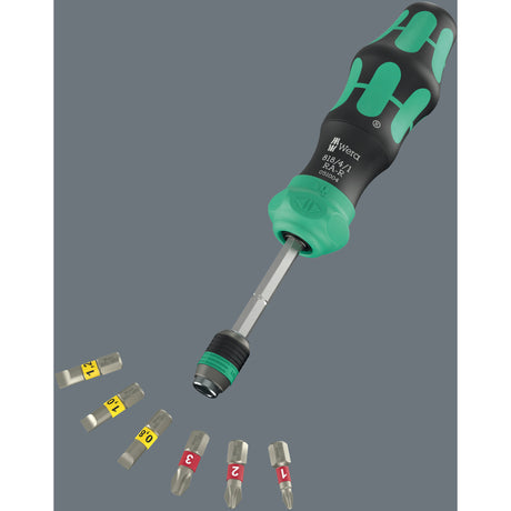 Wera Kraftform kompakt 25 ra-r con custodia, set di punte da 6 pezzi (nero verde)